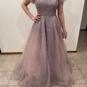 Elegant Mauve Evening Gown